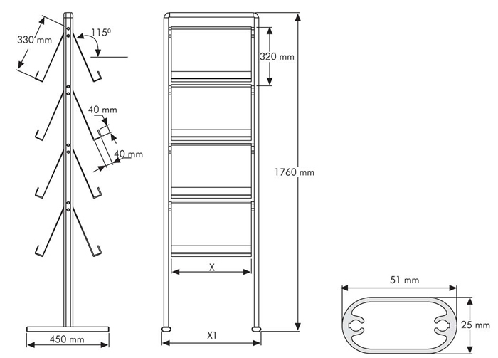 Preview A4 Brochure Stand dimensions